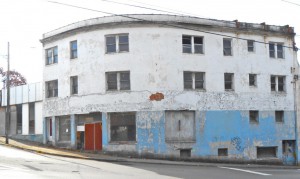A highly visible abandoned and dilapidated building in downtown Fairmont, WV.