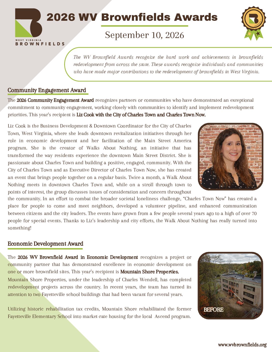 2026 WV Brownfield Award Winners Booklet